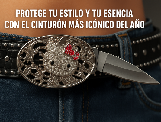 Cinturón Hello Kitty-🎀“Estilo que brilla, protección que sorprende.”